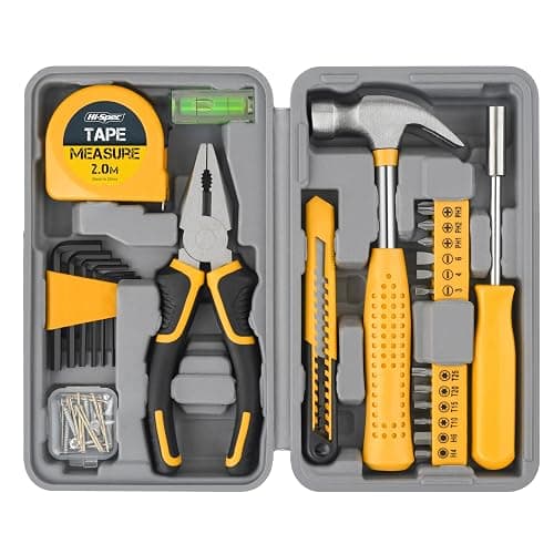 Hi-Spec Small Tool Kit Compact Set for Home and Office DIY, 25-Piece Yellow Mini Tool Box for Basic Household Repairs, Starter Toolkit in a Portable Toolbox Case. - Image 1