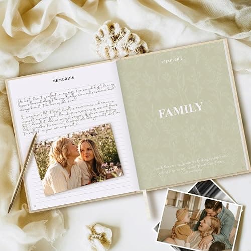 Lanpn Mom Life Story Book Journal with 270+ Prompts, Linen Hardcover Mother Story Guided Journal, Mom Memory Keepsake Book to Fill Out, Gift for Mom Mother's Day Birthday Christmas, Beige thumbnail 5