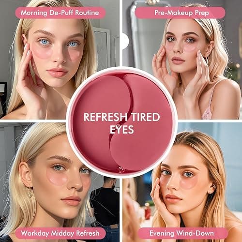 AzLucaky Under Eyes Patches, 40 Pairs Rose Hydrogel Eye Mask for Puffy Eyes and Dark Circles with Rose Essence, Hyaluronic Acid & Niacinamide, Deep Hydrating Eye Treatment for Men & Women thumbnail 9