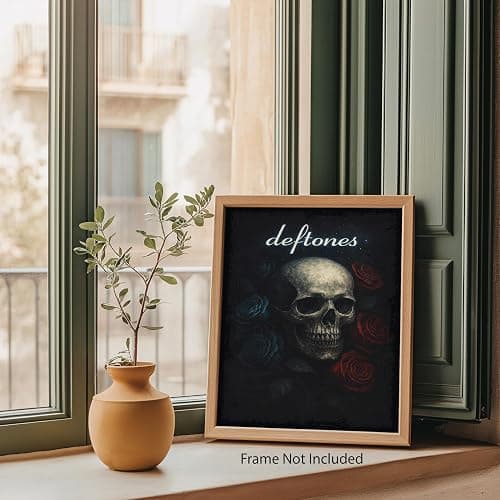 ZUKIY Deftones Skull Rose Requiem - Dark Rock Poster Wall Art 8x10 Unframed - Heavy Metal Band Inspired Decor for Bedroom Studio Office - Emo Goth Aesthetic Tapestry Style Print for Music Lovers thumbnail 6