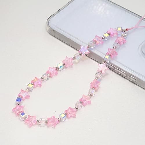 TRBR Star Phone Charm Wrist Strap, Beaded Lanyard Wristlet Chain, Anti-Theft Bracelet Strap for iPhone & More Cases thumbnail 2