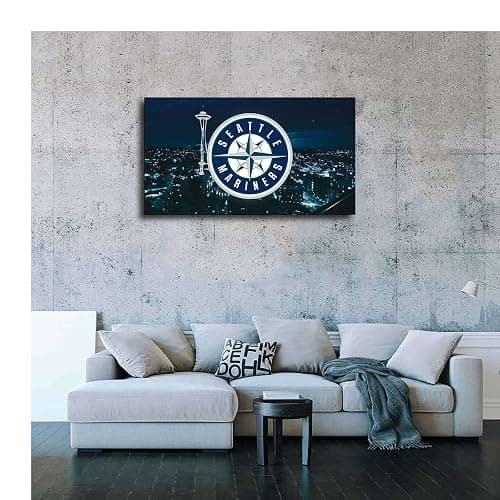 Seattle Mariners Baseball Poster Sports Canvas Wall Art Pattern Print Artwork Decor Home Decor Painting (No Framed,16x24inch) thumbnail 7