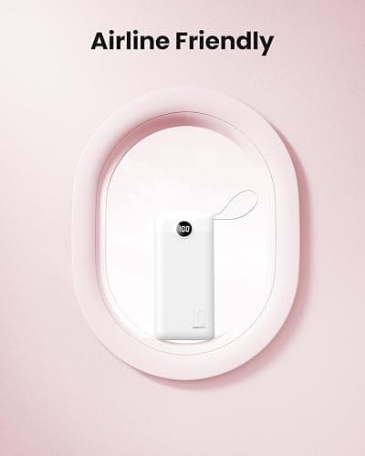 Coowisty Portable Power Bank, 10000mAh Slim Portable Charger with Built-in Cables, External Battery Pack 5 Outputs 2 Inputs LED Display Compatible with iPhone/Android & More (White) thumbnail 5