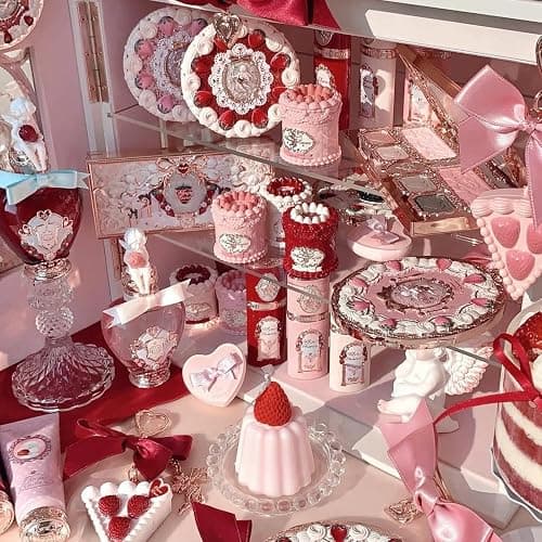 Flower Knows Strawberry Cupid 12-Piece Makeup Gift Box Set,Lip Cream×2+Liquid Blush×2+Makeup Palette×1+Hand Mirror×1+Solid Perfume×1+Hair Clip×1+Cushion Powder Puff×2+Eyeshadow Brush×1+Gift Box×1 thumbnail 9
