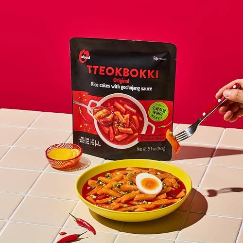 Tteokbokki Korean Rice Cakes – [Original Gochujang | Pack of 1] – Gluten Free | Ready in 3 Minutes | 0 Cholesterol/ 0 Trans Fat | 2 Servings Spicy Street Snack | Healthy/Savory/Spicy - O’food thumbnail 5