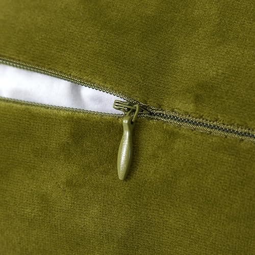 JUSPURBET Olive Green Decorative Velvet Fringe Throw Pillow Covers 18x18 Set of 2 Boho Soft Cushion Case for Home Decor Living Room Couch Sofa Bed thumbnail 6
