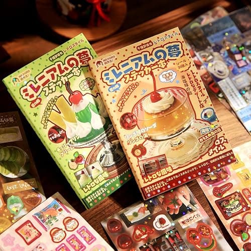 Japanese Kawaii Sticker Book 2 Pack, Die-Cut Cute Food & Manga Style Aesthetic Stickers for Journaling, Scrapbooking, Planners, Junk Journal Supplies (A+B) - Image 1