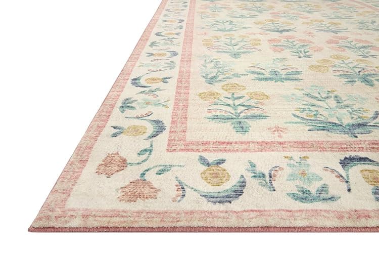 Loloi Rifle Paper Co. Eden Collection EDE-01 Mughal Rose Blush 2'-0" x 5'-0" Accent Rug feat. CloudPile™ thumbnail 3