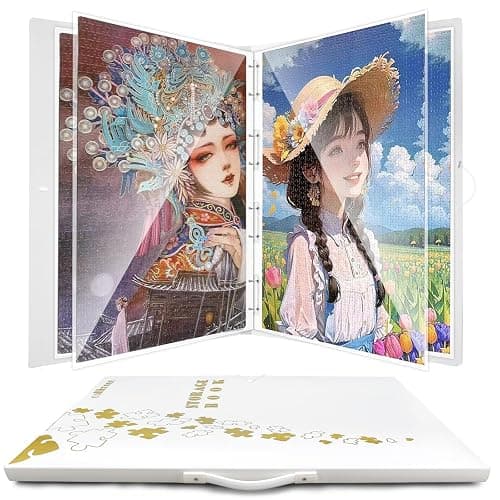 Callroon Extra Large Puzzle Storage Holder 20 HD Pockets, Can Hold 500-1000Pcs Puzzle Organizer, Best Diamond Painting Storage, Halloween Puzzles Saver, Puzzle Accessories Gift - Image 1