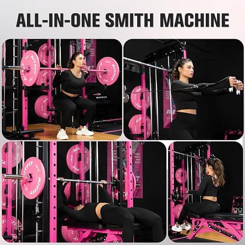 RitFit M1 & M1 Pro Smith Machine with Cable Crossover System, Multi-Function Squat Rack Power Cage for Home Gym, Power Rack and Packages thumbnail 6