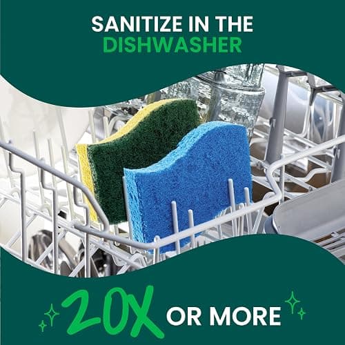 Scotch-Brite Heavy Duty Scrub Sponge, 12 Kitchen Sponges, Designed for Tough Messes in the Kitchen, Lasts 3X Longer*, Best for Cast Iron Skillets, Outdoor Grills, Flexible, Durable & Strong thumbnail 9
