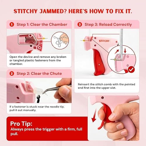 Stitchy No-Sew Hemming Tool- Easy, Portable, Professional-Grade Tagging Gun for Quick, Temporary Hems on Pants, Skirts, Dresses, and Sleeves thumbnail 4