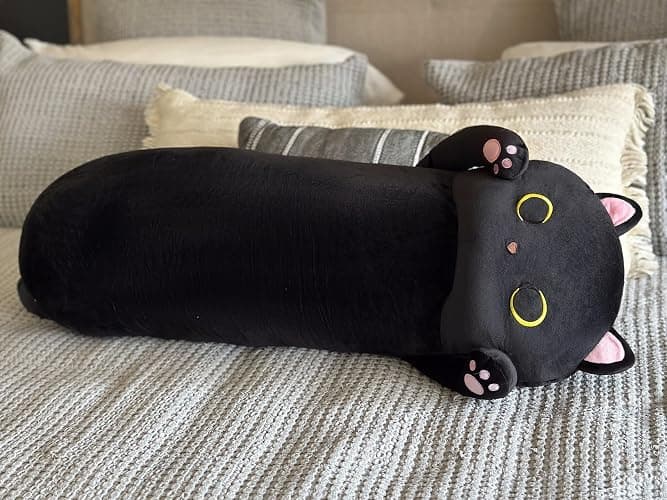 MaoGoLan Long Cat Body Pillow for Kids, 44'' Big Kitten Plush for Adults, Big Black Cat Stuffed Animal for Girl, Large Kitten Plush Throw Pillow for Mother's Day Birthday Gift, Baby Shower Party Decor thumbnail 7