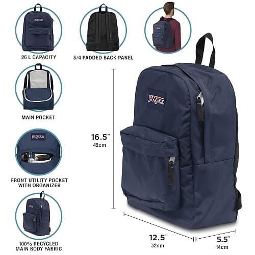 JanSport SuperBreak One Backpack - Durable, Lightweight Bookbag with 1 Main Compartment, Front Utility Pocket with Built-in Organizer - Premium Backpack, Bad Bows thumbnail 7
