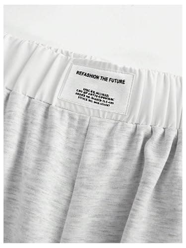 RoseSeek Girl's Wide Leg Baggy Sweatpants Patched Track Pant Joggers Trendy | High Elastic Waist, Long Trousers, Sweat Pants for Girls Size 10-12, Streetwear, Fall Outfits thumbnail 3