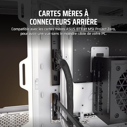 Corsair 6500X Boîtier PC mATX Mid-Tower à Double Chambre – Verre Trempé Panoramique - Connexion Inversée Compatible avec la Carte Mère – Pas de Ventilateurs Inclus – Noir/Obsidienne Aluminium thumbnail 5