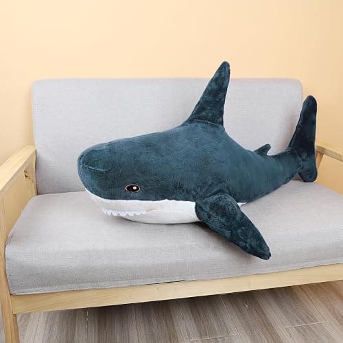 MUPI Shark Stuffed Animal Plush 11" Cute Shark Toy Plush Pillows Soft Cotton Sharks Plushies Ocean Sea Animal Doll Gifts for Boys Girls Kids Adults（Navy Blue） thumbnail 2