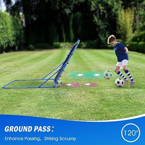 Winthai Soccer Rebounder Net, Quick-Switch Angle Dual-Sided/Dual/Three Mode Easy Setup Soccer Goal Rebounder for Control, Passing Practice, Soccer Training Gifts Aids & Equipment for Kids,Teens&Adults thumbnail 4
