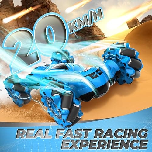 Dysaim Gesture RC Car, Gesture Sensing RC Stunt Car Toys for Kids 6-12 yr, 2.4GHz 4WD Hand Remote Control with Lights Music, Off-Road 360° Rotation Drift for Birthday Toy Gifts thumbnail 8