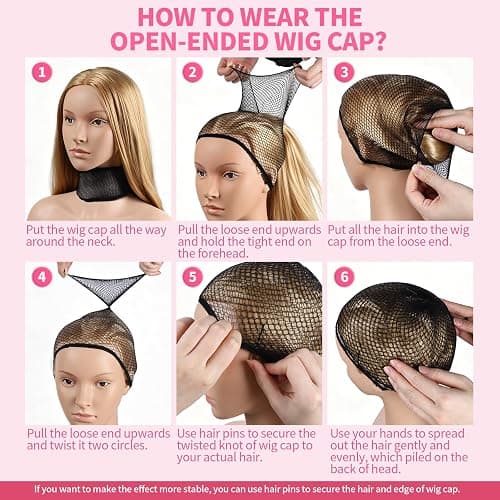 FANDAMEI 12PCS Wig Cap, Black Wig Cap, Wig Caps For Women, Hair Net For Wig | Stretchy Nylon Wig Cap, 8 PCS Closed-ended Wig Caps, 4 PCS Open-ended Mesh Wig Cap, Stocking Caps For Wigs, Stocking Cap thumbnail 6