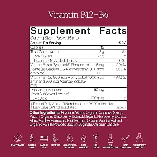 CYMBIOTIKA Liposomal Vitamin B12 + B6 & Vitamin D3 + K2 + CoQ10, Cellular Energy, Joint + Bone, Brain + Heart Health, Nerve Function, Immune Support, High Absorption, 2 x 12 5 mL Liquid Supplements thumbnail 8