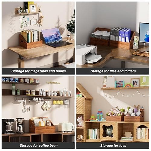 Vecxoty Wood Vinyl Record Storage, Retro & Durable Vinyl Crate and Record Holder, Album Storage Record Case Box for 60+ Records, Perfect Record Organizer for Home Decor and Collection Display(Brown) thumbnail 5