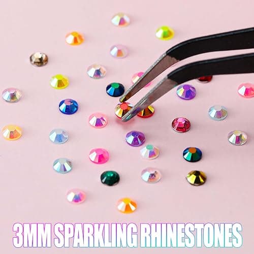 LERBOU 108000Pcs Bedazzling Rhinestone Kit, 12 Colors 3mm Gems | 108,000 3mm Flatback Rhinestones in 12 Colors With Picker Tools for Nail Art, Crafts, Clothing, Shoes & Face Decor thumbnail 6