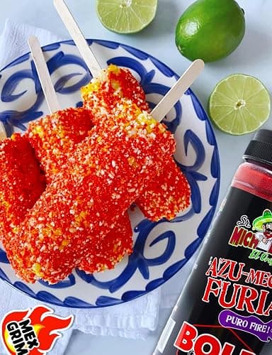 Mexgrim Bold Fuego Powder Dust, Sr.Michelado Hot Chilli Lime 285g.Perfect For Potato Chips,Wing Seasoning,Popcorn,Corn,Fruit & Chamoy Pickle Kit.Polvo De Fuego,Tiktok Trend Items Set Includes Sticker thumbnail 6