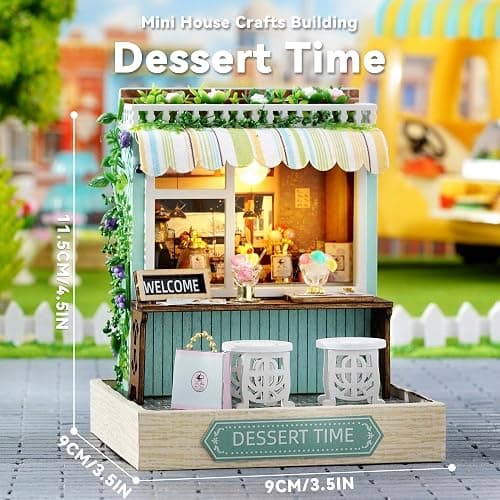 Flever Dollhouse Miniature DIY House Kit Creative Room with Furniture for Romantic Artwork Gift (Dessert Time) thumbnail 3