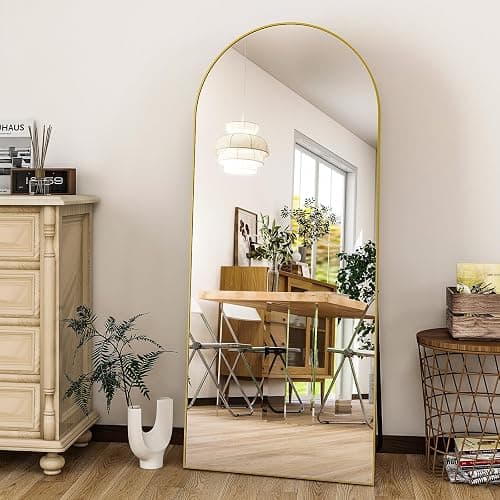 HARRITPURE Arched Full Length Mirror - 21"x56" Full Body Mirror, Extra Large Floor Mirrors Standing Mirror for Bedroom/Living Room/Bathroom,Gold thumbnail 2