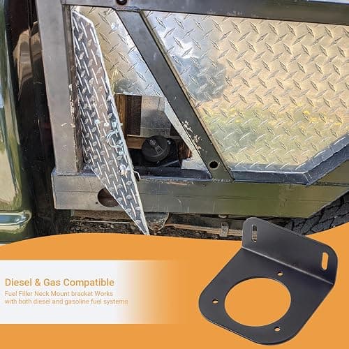 Diesel/Gas Fuel Filler Neck Mount for Chevy,GMC,Dodge,Ford Trucks & Flatbeds ,2-3/8" Center Hole, 2-5/8" Screw Spacing,Fits Diesel & Gas thumbnail 6