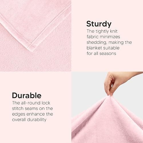 Utopia Bedding Fleece Blanket Twin Size Pink 300GSM Luxury Anti-Static Fuzzy Soft Microfiber Dorm Bed Blanket for Girls (60x80 Inch) thumbnail 5