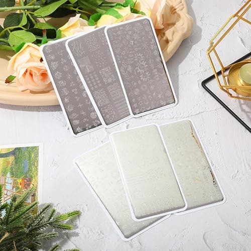 Whaline 6Pcs Sun Moon Star Nail Plates Stamping Set Groovy Stamp Templates Nail Art Plates for DIY Print Manicure Salon Design Gift Supplies thumbnail 2