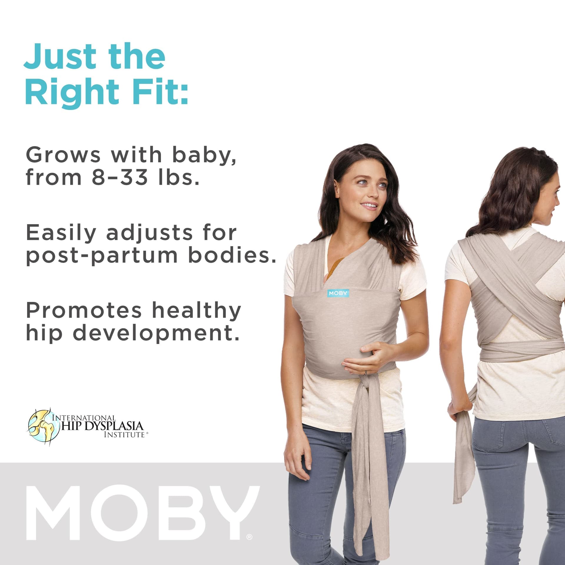 Moby Elements Wrap Carrier, Taupe - Taupe thumbnail 2
