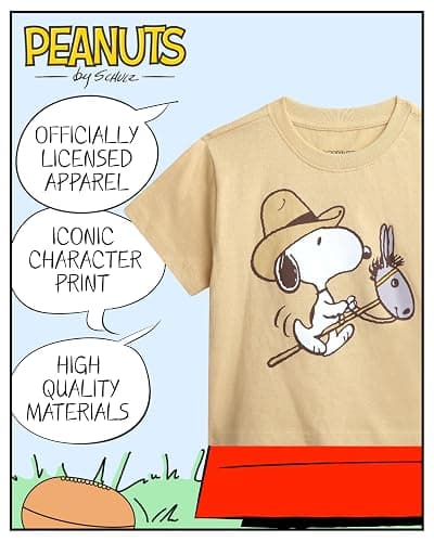 Peanuts Womens Crop Top - Snoopy Short Sleeve Crewneck Casual Cropped Graphic Baby Tee Shirts for Women (Sizes: S-XL) thumbnail 2