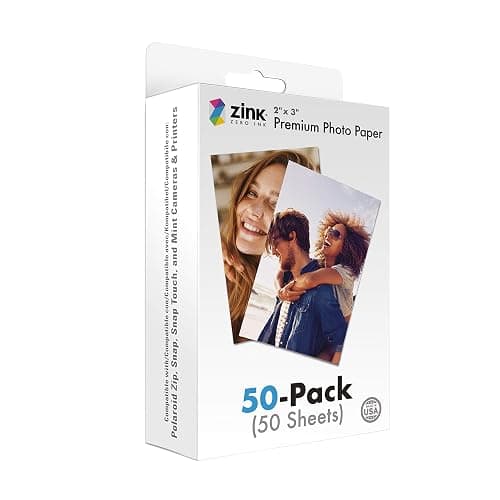 Zink 2"x3" Premium Instant Photo Paper (50 Pack) Compatible with Polaroid Snap, Snap Touch, Zip and Mint Cameras and Printers, 50 Count (Pack of 1) - Image 1