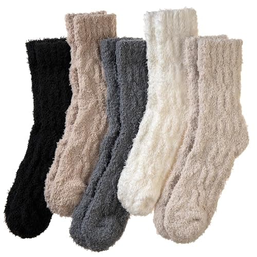 Women Fuzzy Slipper Socks Fluffy Cozy Comfy Cabin Plush Warm Thermal Winter Soft Home Sleep Socks - Image 1
