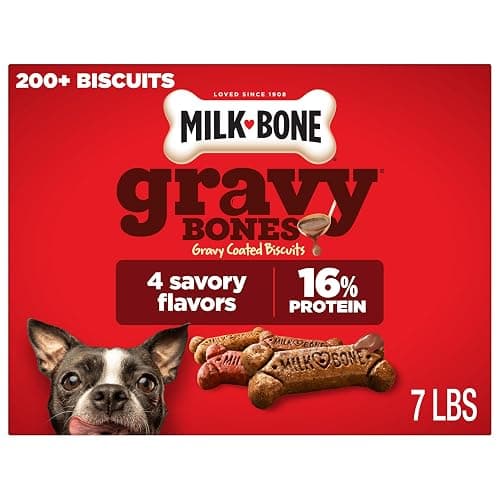 Milk-Bone GravyBones Dog Biscuits, Gravy Coated Small Dog Treats, 7 Lb. Box - Image 1