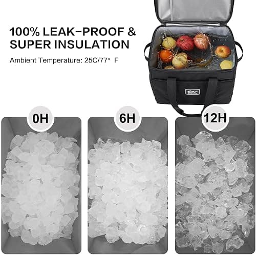 SUNUP 48 Cans Soft Sided Insulated Cooler Bag, Collapsible Large Lightweight Ice Chest, Portable Leak-Proof Cooler for Travel, Camping, Beach, Grocery thumbnail 3