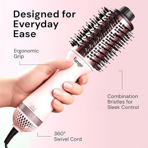 L'ANGE HAIR Le Volume 2-in-1 Titanium Blow Dryer Brush | Frizz Control Blowout Hair Dryer Brush For Drying and Styling | Volumizing Hot Air Styler For All Hairstyles | Oval Barrel | Blush - 60mm thumbnail 7