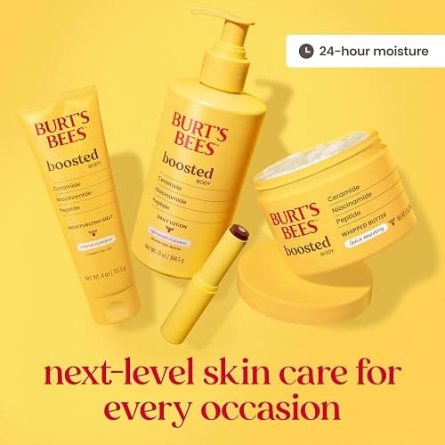 Burt's Bees Christmas Gifts, Boosted Body Lotion, With a Ceramide, Niacinamide and Peptide Complex, Lightweight Daily Lotion, Tropical Scented, 13 oz. Bottle thumbnail 11