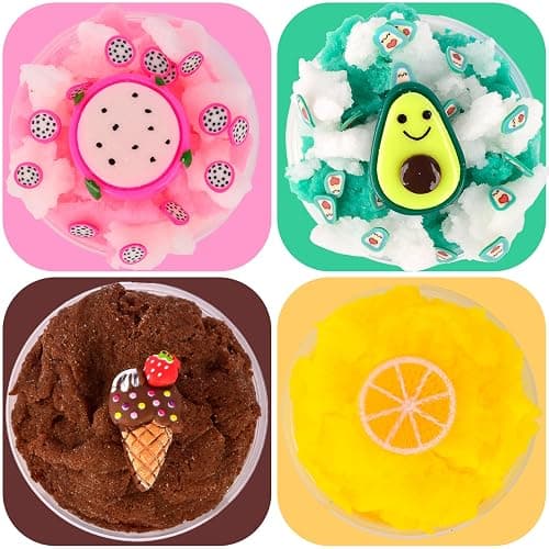 7 Pack Mini Cloud Slime Kit,With Peach Watermelon Avocado Dinosaur Slimes Charms Set,Fluffy Slime for Girls and Boys,Stress Relief Toy for Kids Education,Party Favor,Gift and Birthday thumbnail 4