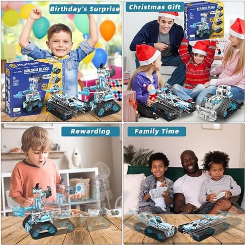 Suplanet STEM Robot for Kids Ages 8-14, 5-in-1 Remote Control and APP Programmable Robot Toys - 720 Pcs DIY Building Science Educational Kit, Building Block Birthday Present for Teen Boys Girls thumbnail 6