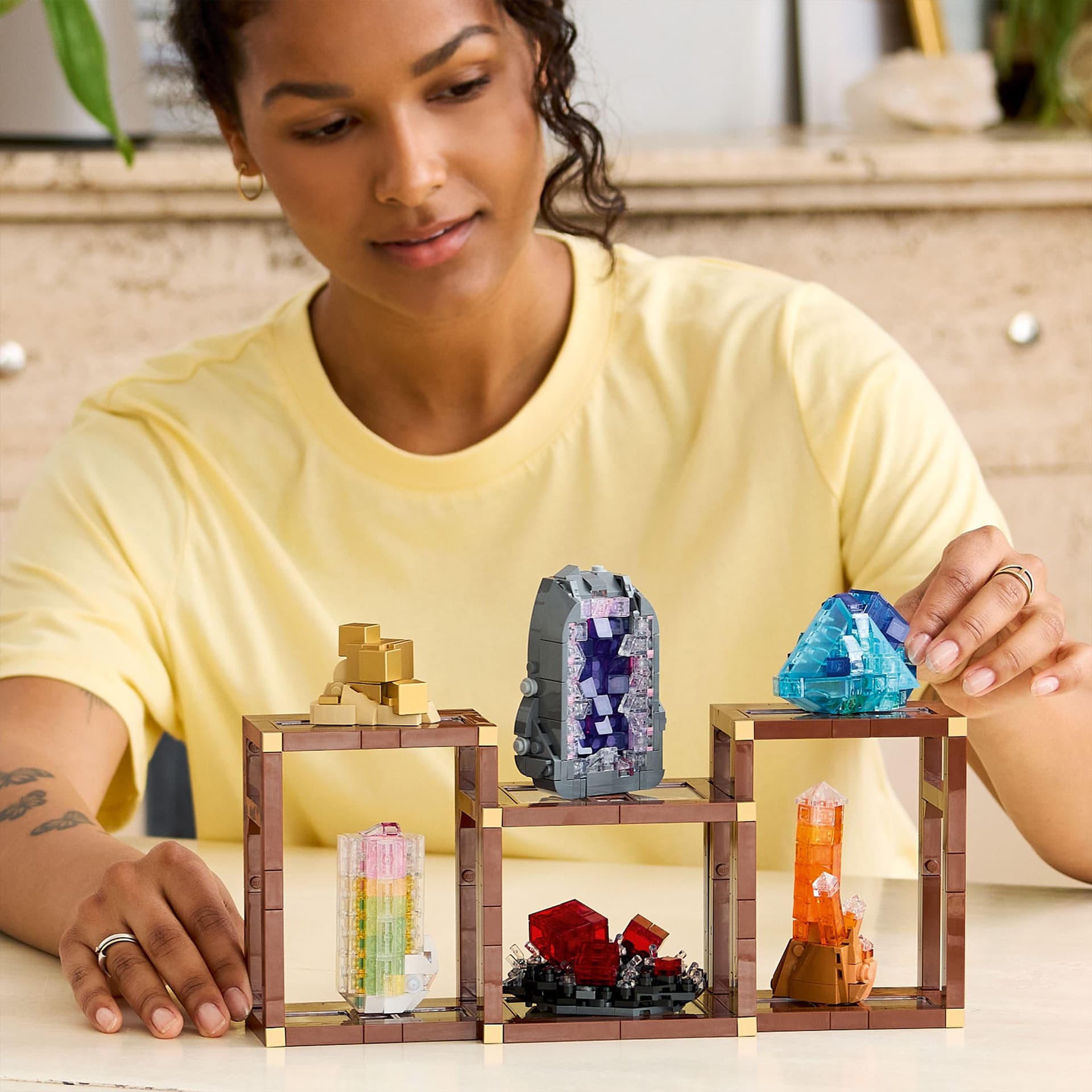 LEGO Ideas Mineral Collection Building Kit for Adults – Model with Crystal Elements Incl. Amethyst, Fluorite and Mandarin Quartz, Plus 3 Stands – DIY Home Decoration Gift – 21362 thumbnail 8
