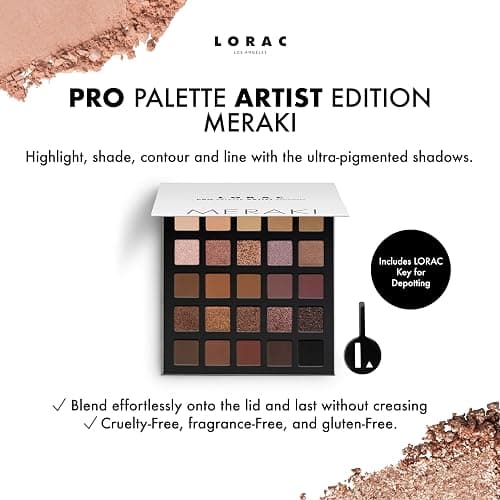 LORAC PRO Matte & Shimmer Eyeshadow Palette, Metallic High Pigmented, Mirror Compact thumbnail 3