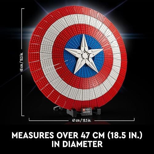 LEGO Marvel Captain America’s Shield 76262 Model Kit for Adults, Collectible Replica of Captain America’s Iconic Shield, This Disney Marvel Building Set for Adults Makes a Great Graduation Gift - Red, White, Blue thumbnail 4