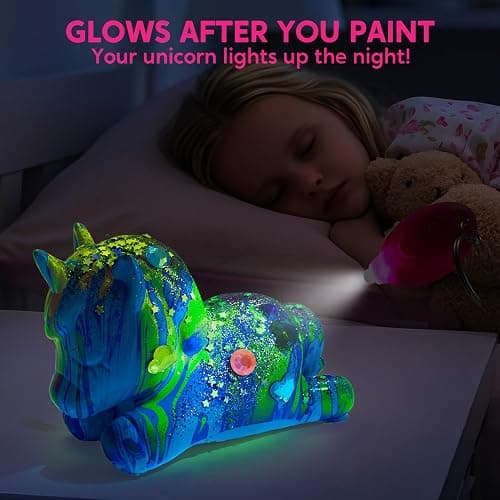 Klever Kits Glow in The Dark Unicorn Paint Pouring Kit, DIY Unicorn Art and Crafts for Kids 6-12, Craft Gifts for Girls Princess Art Supply, Painting Sensory Toy for Birthday Xchris Ideas by JOVA thumbnail 5