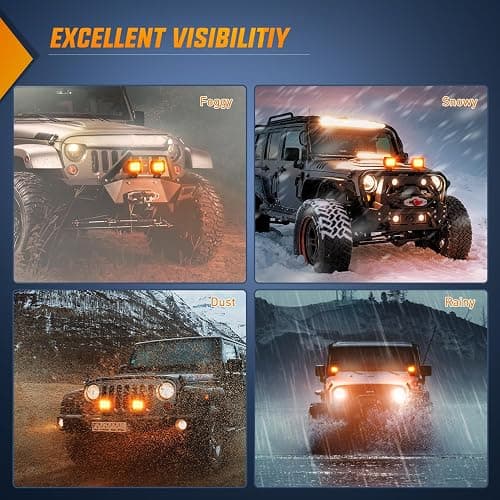 Nilight 4 Inch LED Light Pods Amber Spot Beam Driving Fog Lights 2PCS 18W Off Road Work Lighting for Truck ATV UTV RV Pick-up Van Boat Tractor thumbnail 8