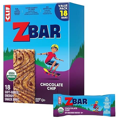 Zbar - Chocolate Chip - Soft-Baked Energy Snack Bars - Non-GMO - 12g Whole Grains - USDA Organic Granola Bars - Snacks for Kids (18 Pack) - Image 1