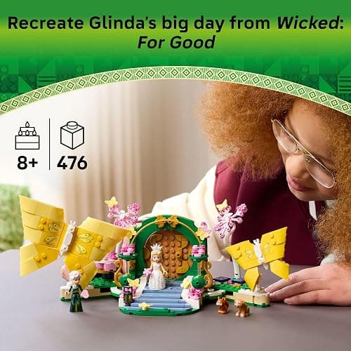 LEGO Wicked Glinda's Wedding Day Building Toy - Pretend Playset with 2 Minidolls, 2 Animal Toy Figures, & 2 Poseable Butterflies - Building Blocks for Kids, Ages 8+ - Gift for Girls & Boys - 75688 thumbnail 2